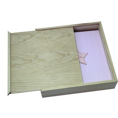 Caja de madera con tapa deslizante ref.CMADER