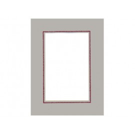 Cartonaje gris con ventana orla burdeos y base ref.C22 mínimo 25 unidades