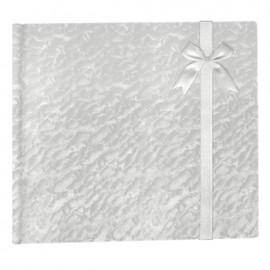 Álbum Olimpo de 25x25 con 8 hojas lisas crema con papel de seda y lazo de raso