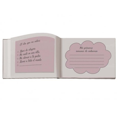 Libro de firmas bebé modelo Elefante Rosa ref.LFIEL 30x21,5 16 hojas couché