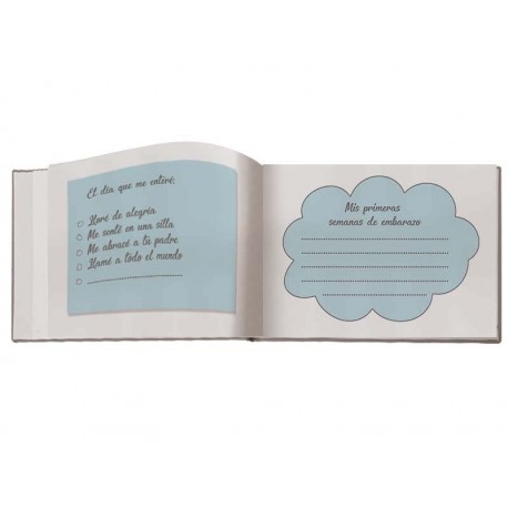 Libro de firmas bebé modelo Sueños Azul ref.LFISU 30x21,5 16 hojas couché