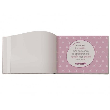 Libro de firmas bebé modelo Sueños Rosa ref.LFISU 30x21,5 16 hojas couché