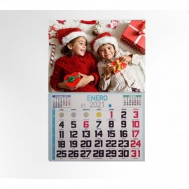 Calendario faldilla impresión offset papel couche tamaño imagen 32x24