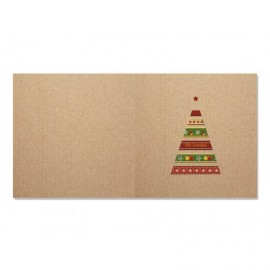 Christmas diptico 15x30 en cartulina kraft impreso a a 1 cara +adorno colección Kraft modelo 03