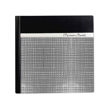 Album Boda cuero metalizado con tira de aluminio personalizada ref.367ALU01